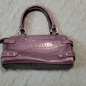 Purple croc-embossed mimi handbag